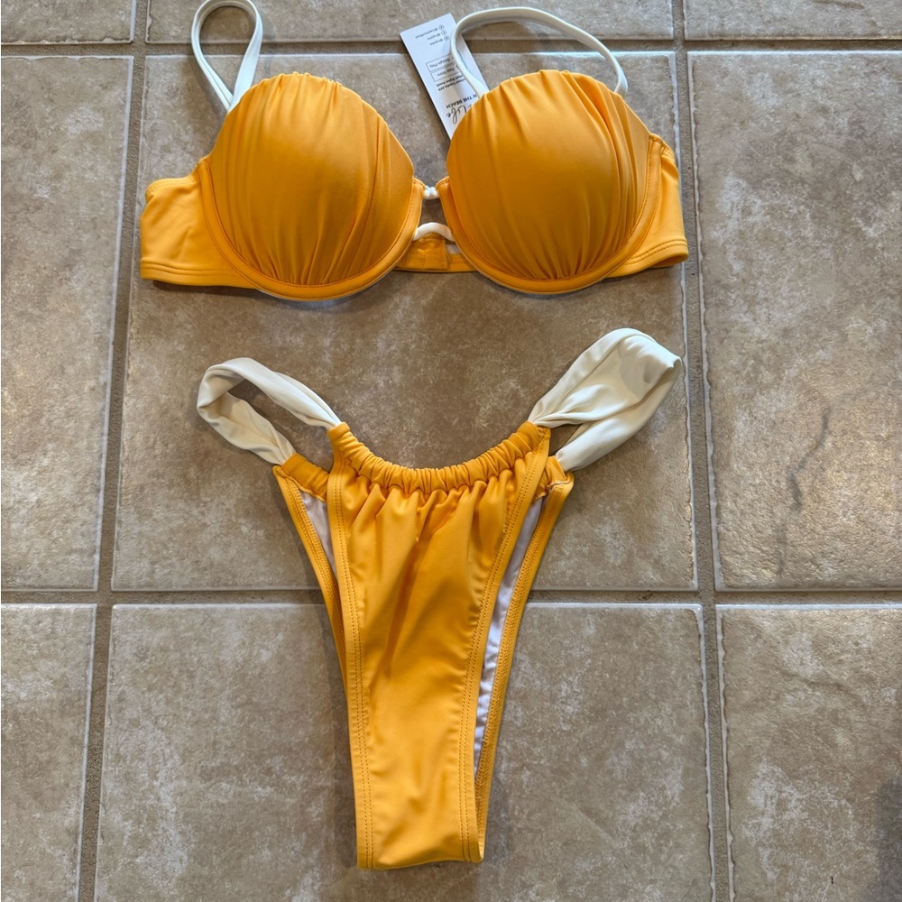 Buy 2 get 1 free clothing! Cupshe Yellow Bikini Set
